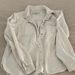 LOFT Kids Button Down Cream Shirt